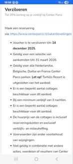 Tot 35% Korting Center Parcs (code), Tickets en Kaartjes, Drie personen of meer, Kortingsbon, Bungalowpark