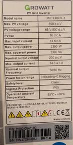 Growatt MIC 3300TL-x, Ophalen of Verzenden, Zo goed als nieuw