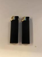 2 Zwarte Met Goude Turbo Flame Aanstekers - Hervulbaar, Ophalen of Verzenden, Nieuw, Aansteker