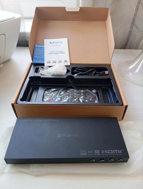 Portta HDMI 4x1 Quad Multi-Viewer – Nieuw, Audio, Tv en Foto, Mediaspelers, Zo goed als nieuw, Zonder harde schijf, HDMI, Ophalen of Verzenden