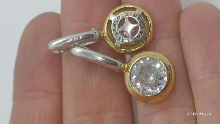 Ti Sento Zilveren Oorbellen deels Verguld, Sieraden, Tassen en Uiterlijk, Oorbellen, Hangers, Zilver, Zilver, Ophalen of Verzenden