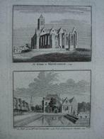 011-012/ Westkapelle / Domburg Kopergravure 1750, Antiek en Kunst, Ophalen of Verzenden