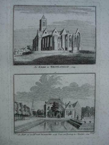 011-012/ Westkapelle / Domburg Kopergravure 1750 beschikbaar voor biedingen