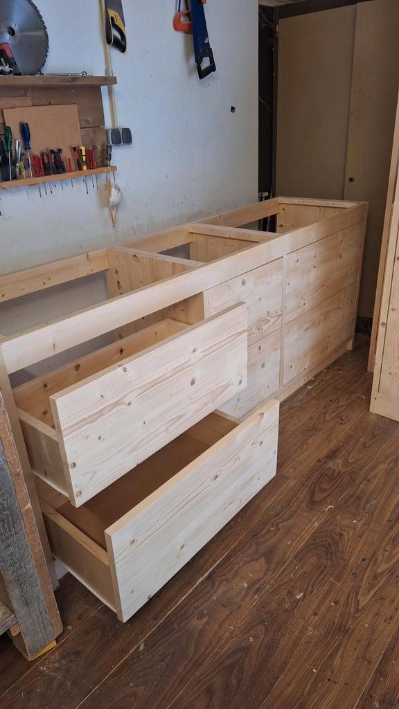 Keukenblok van terug gedroogd en geschaafd steigerhout, Huis en Inrichting, Keuken | Keukenelementen, Nieuw, Minder dan 100 cm