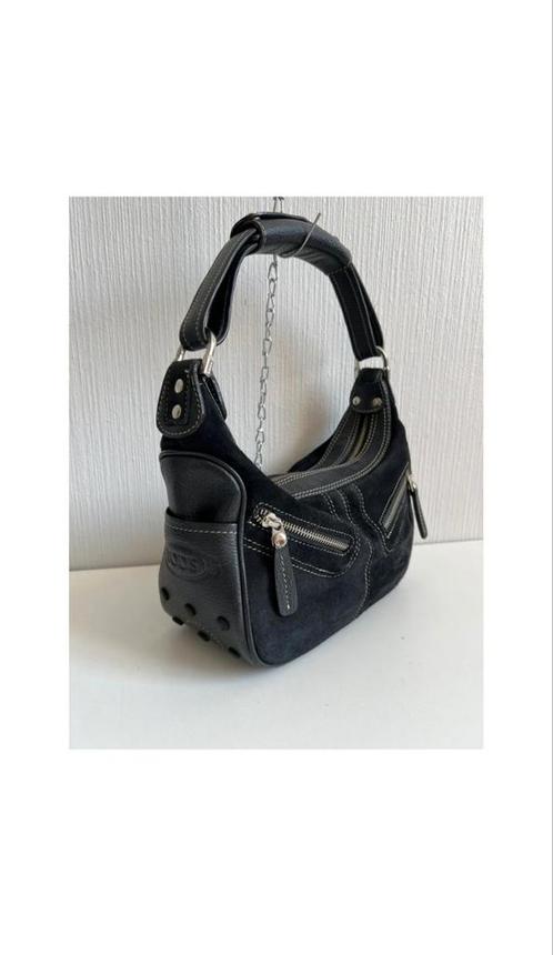 Tod's Mini Mickey Tas Zwart Suede/Leder, Sieraden, Tassen en Uiterlijk, Tassen | Damestassen, Zo goed als nieuw, Handtas, Zwart