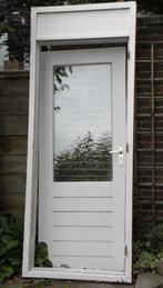 hardhouten kozijn en deur, Doe-het-zelf en Verbouw, Kozijnen en Schuifpuien, Gebruikt, Deurkozijn, Inclusief glas, 225 cm of meer
