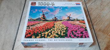 Puzzel 1000 stukjes. Zaanse schans.  Bollenvelden  beschikbaar voor biedingen