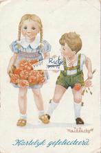MEISJE TEKN RIE REINDERHOFF JAREN 40 MOOIE KAART KH207, Ophalen of Verzenden, 1940 tot 1960, Gelopen, Kinderen