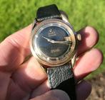 Olma Caravelle supercompressor vintage horloge gilt dial, Ophalen of Verzenden, Zwart, Android