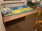 Eenpersoonsbed met opberglades + gratis matras, Huis en Inrichting, Slaapkamer | Bedden, Ophalen, Gebruikt, 90 cm, Eenpersoons