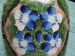 OPALINE VAAS MET EMAILLE VERSIERING 30 CM. HOOG., Ophalen of Verzenden