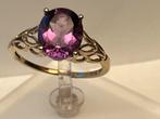 Bijzonder mooie gouden ring Amethist, Sieraden, Tassen en Uiterlijk, Ringen, Verzenden, 19 tot 20, Zo goed als nieuw, Met edelsteen