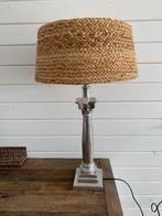 Zilveren tafellamp met RM lampenkap, Huis en Inrichting, Lampen | Tafellampen, Zo goed als nieuw, 50 tot 75 cm, Ophalen