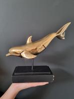 Dolfijn op standaard messing beeld, Verzamelen, Beelden en Beeldjes, Ophalen of Verzenden, Dier