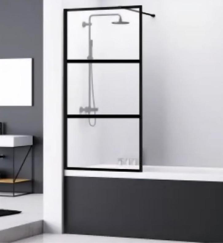 Badscherm van Rijn ST04800..80X160CM..MAT ZW..NIEUW..€.75 ,=, Huis en Inrichting, Badkamer | Badkamermeubels, Nieuw, Overige typen