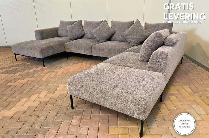 GRATIS LEVERING HEEL NL Montel Grote Stoffen U-Bankstel, Huis en Inrichting, Banken | Bankstellen, Zo goed als nieuw, Hoekbank