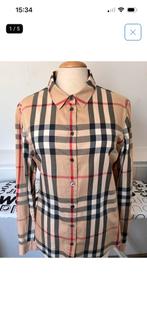 Burberry Blouse Ruit - Maat XL, Kleding | Dames, Blouses en Tunieken, Ophalen of Verzenden, Zo goed als nieuw, Beige