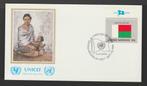 Verenigde Naties - FDC vlaggenserie - Madagaskar - Unicef, Postzegels en Munten, Postzegels | Eerstedagenveloppen, Verzenden, Onbeschreven