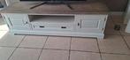 TV Meubel wit met old pine light bovenblad, Ophalen, Gebruikt, 150 tot 200 cm, Minder dan 100 cm