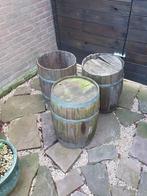 3 houten vaten, Tuin en Terras, Rond, Minder dan 60 cm, Ophalen of Verzenden, Hout
