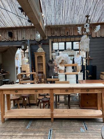 Landelijke grote teakhouten sidetable tafel wandtafel beschikbaar voor biedingen