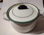 Oude emaille pan met groene bies, Ophalen
