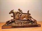 Antieke koperen brieven houder. Vintage renpaard met jockey., Antiek en Kunst, Antiek | Koper en Brons, Ophalen