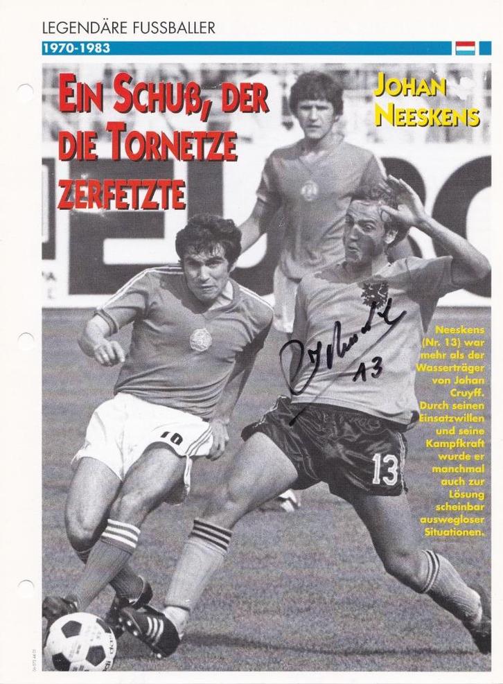 JOHAN NEESKENS ECHTE HANDTEKENING Barcelona Ajax Amsterdam, Verzamelen, Sportartikelen en Voetbal, Zo goed als nieuw, Spelerskaart