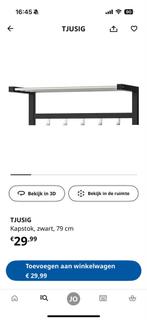 IKEA Tjusig Kapstok - Zwart, Huis en Inrichting, Woonaccessoires | Kapstokken, Zo goed als nieuw, Minder dan 100 cm, Hout, Ophalen
