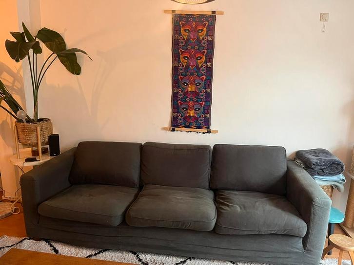 Grijze comfortabele bank Linteloo 2.60 m, Huis en Inrichting, Banken | Bankstellen, Zo goed als nieuw, 200 tot 250 cm, 75 tot 100 cm