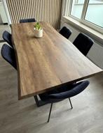 eettafel en zwarte stoelen loft 180x90, Ophalen, Zo goed als nieuw
