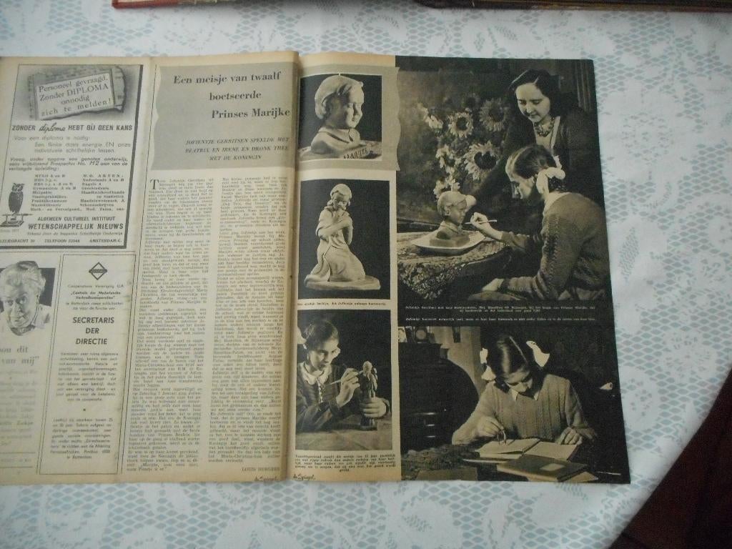 Nijmegen. Jofientje Gerritsen. Boetseren. 1950., Ophalen of Verzenden, 1940 tot 1960, Nederland, Knipsel(s)