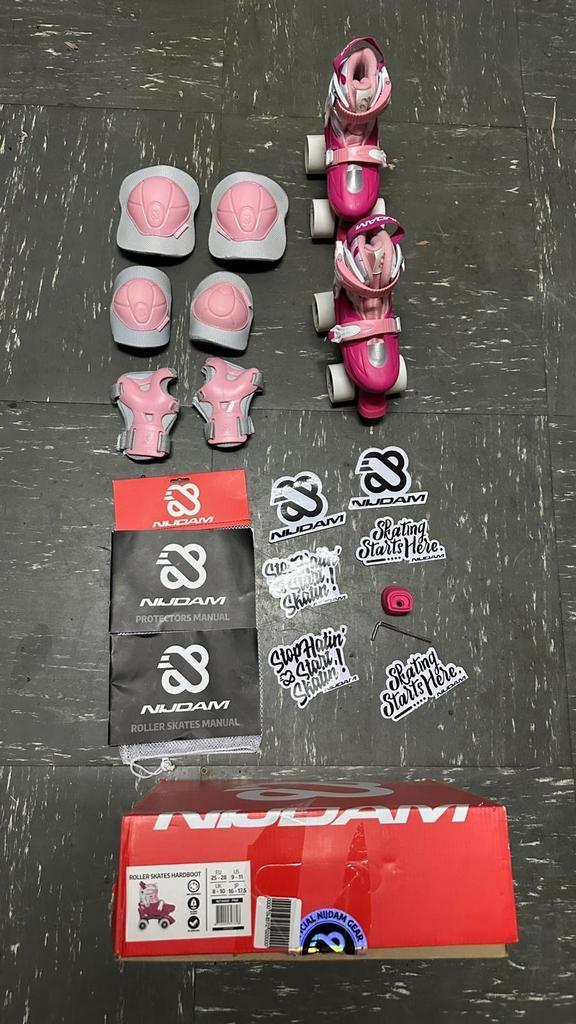 Nijdam rolschaatsen maat eu 25-28 set - compleet!, Kinderen en Baby's, Speelgoed | Buiten | Rolschaatsen, Zo goed als nieuw, Kinderen