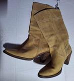 Vintage Western Laarzen Beige Nubuck Maat 39, Hoge laarzen, Beige, Ophalen of Verzenden, Zo goed als nieuw
