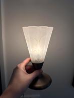 Vintage Aldenkamp tafellamp – bloemvorm – warm sfeerlicht, Huis en Inrichting, Ophalen of Verzenden, Gebruikt, Glas, Minder dan 50 cm