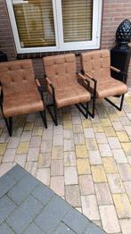 Set van 3 eetkamerstoelen in microvezel, Ophalen, Gebruikt, Metaal, Industrieel