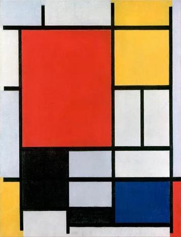 Piet Mondriaan - Compositie - ArtPrint op Canvasdoek beschikbaar voor biedingen