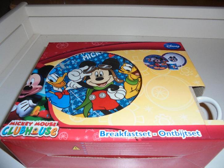 Mickey mouse ontbijt setje, Verzamelen, Disney, Nieuw, Servies, Overige figuren, Ophalen of Verzenden