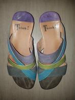 THINK! Leren design slipper sandalen. NIEUWSTAAT. Maat 36., Kleding | Dames, Schoenen, Ophalen of Verzenden, Zo goed als nieuw