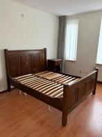 Massief Eiken Bed - Tijdloos & Stevig, Ophalen, Gebruikt, Bruin, Tweepersoons