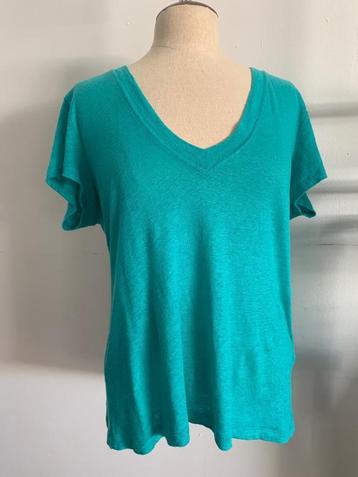 Iro t-shirt v- hals linnen groen blauw L= M/38 - L/40 beschikbaar voor biedingen