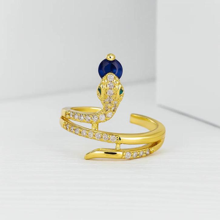 Slangenring Zirkonia Stijl voor Vrouwen, Sieraden, Tassen en Uiterlijk, Ringen, Nieuw, Dame, Ophalen of Verzenden