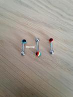 Nieuwe tragus, helix, oorpiercing. Rasta., Ophalen of Verzenden, Zo goed als nieuw, Staal, Oor- of Traguspiercing