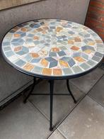 Tuintafel / buitentafel / bistrotafel mozaik met steentjes, Tuin en Terras, Tuintafels, Ophalen, Zo goed als nieuw, Rond, Metaal