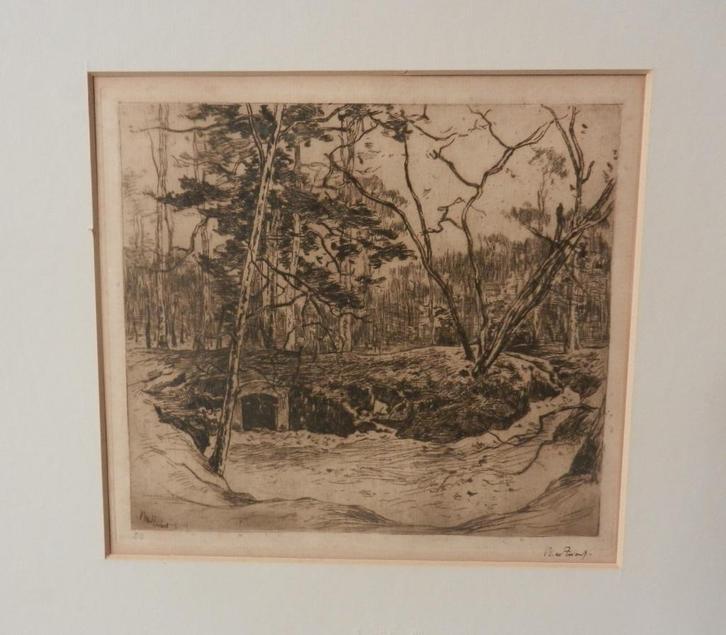 Ets Landschap bij Soestdijk? Willem de Zwart(1862-1931) vW23, Antiek en Kunst, Kunst | Etsen en Gravures, Ophalen of Verzenden