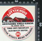 Sticker: Cafe Restaurant Luttikhuis - Hengelo Oldenzaal, Ophalen of Verzenden, Zo goed als nieuw, Bedrijf of Vereniging