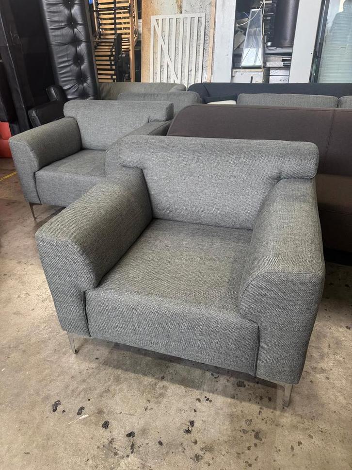 Uitverkoop! Montel Fauteuils set van 2 grijs met 60% korting, Huis en Inrichting, Fauteuils, Zo goed als nieuw, Ophalen of Verzenden