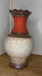 Vintage West Germany Keramische Vaas - Oranje, Bruin, Grijs, Ophalen