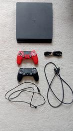 PlayStation 4 Slim + 2 controllers, Met 2 controllers, Zo goed als nieuw, Ophalen, Slim