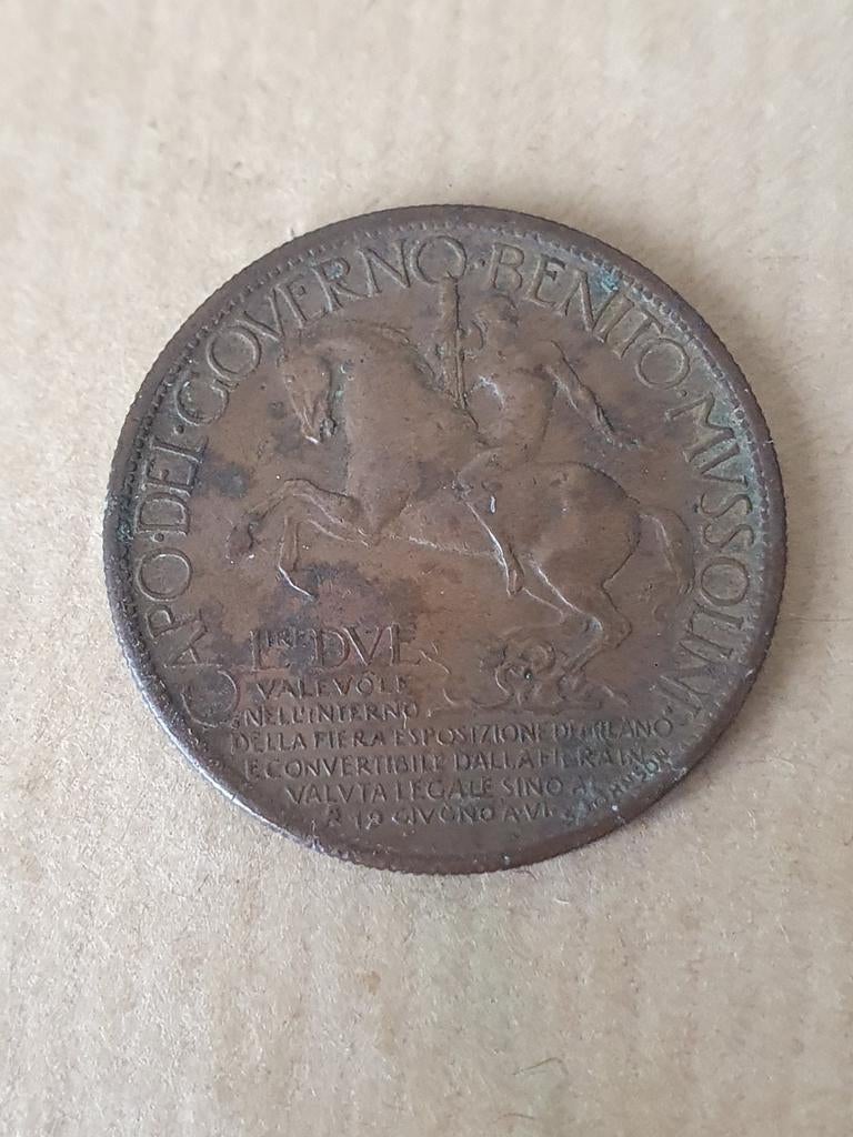 Italië Buono 2 Lire 1928 Expo Mussolini, Postzegels en Munten, Ophalen of Verzenden, Italië
